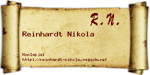 Reinhardt Nikola névjegykártya